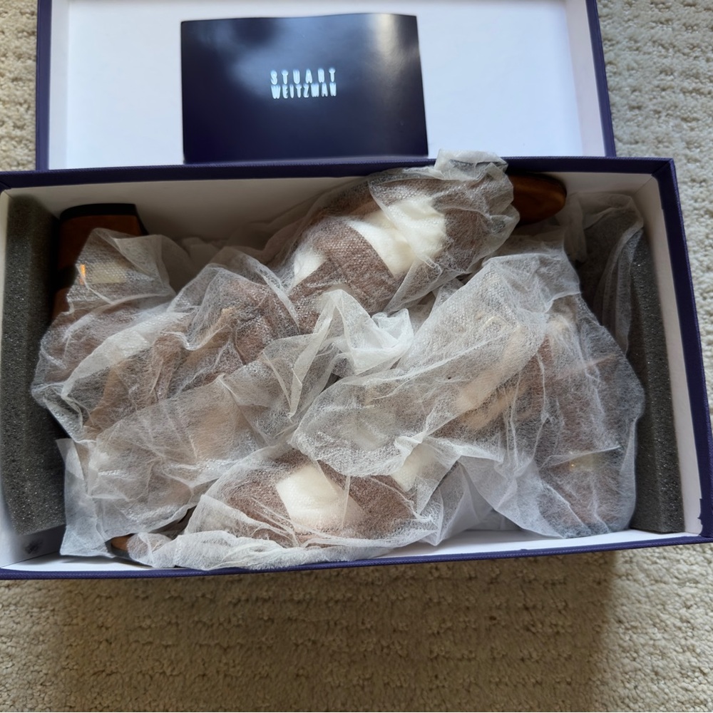 Stuart Weitzman Brown Suede Fandangos Block Heel Sandal - Picture 10 of 12